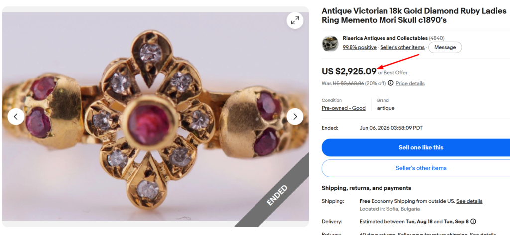 Victorian Memento Mori Ring
