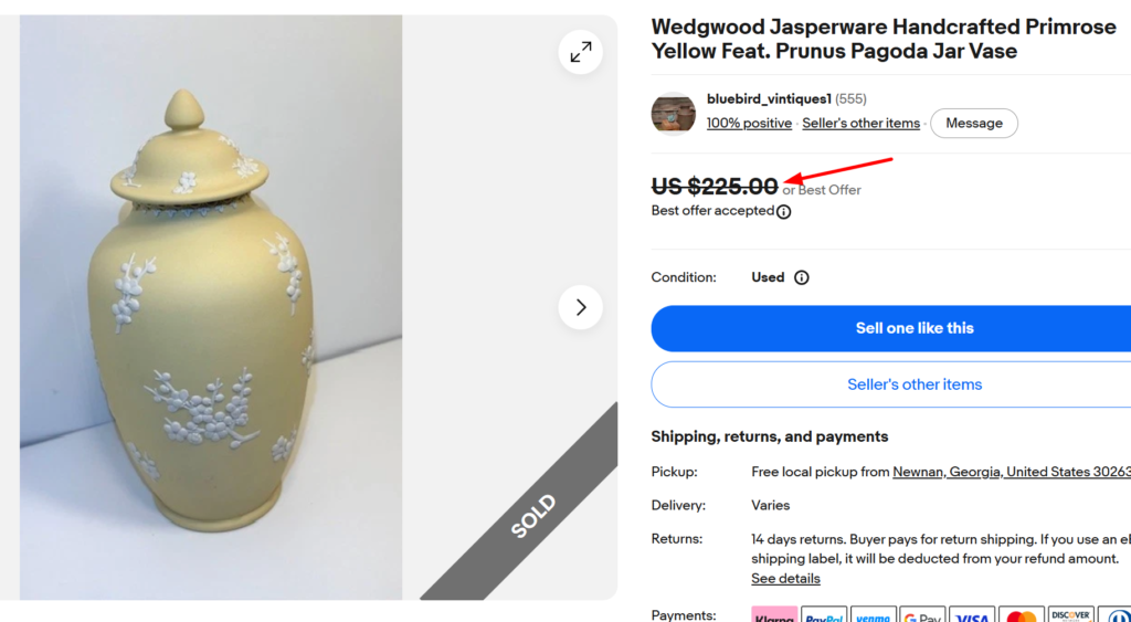 Wedgwood Primrose Yellow Jasperware Vase