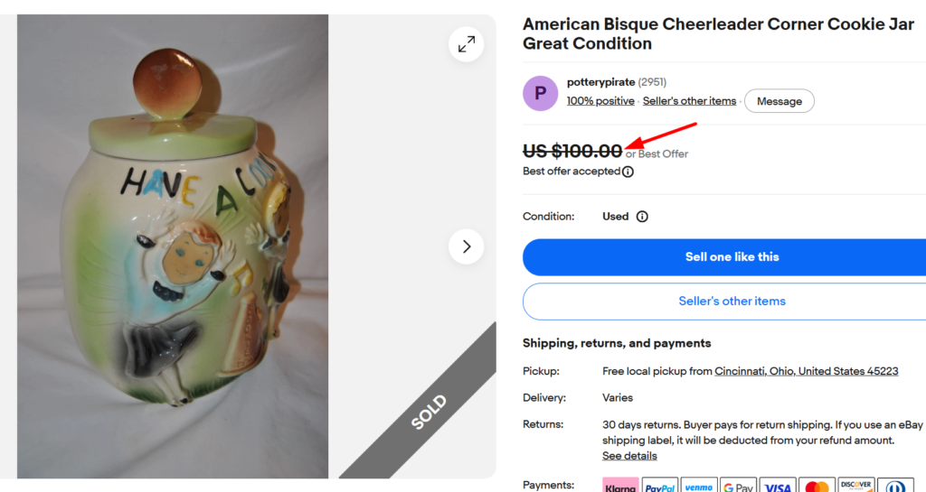 American Bisque Cheerleaders Corner Jar