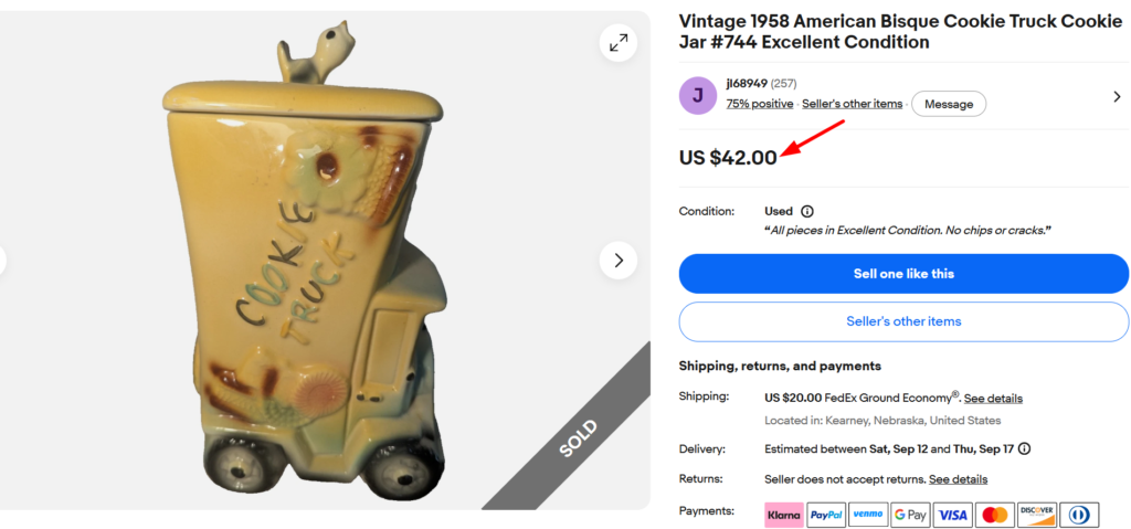 American Bisque Cookie Truck Jar