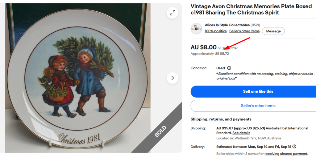 Avon Christmas Memories Plate