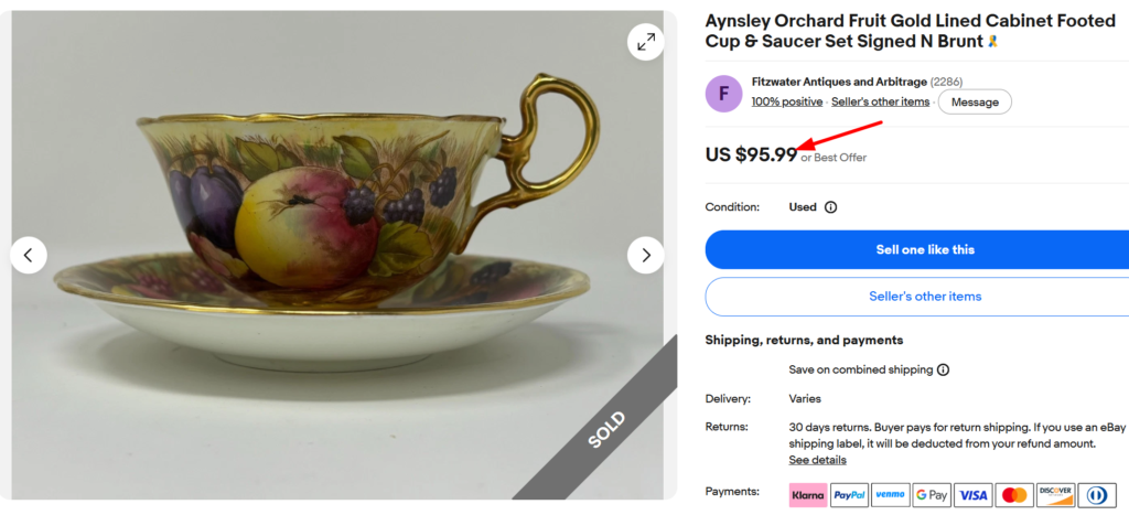 Aynsley Bone China Cabinet Cup