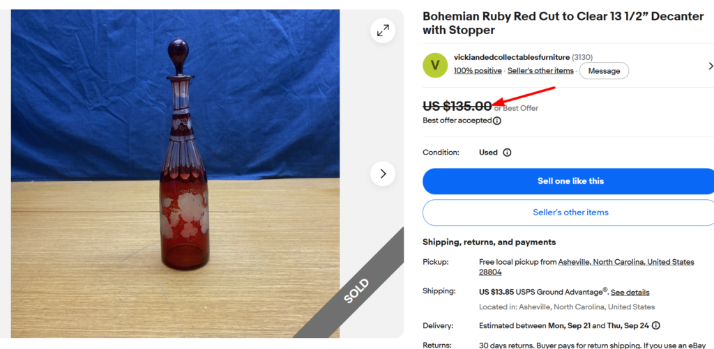 Bohemian Ruby Cut-to-Clear Decanter