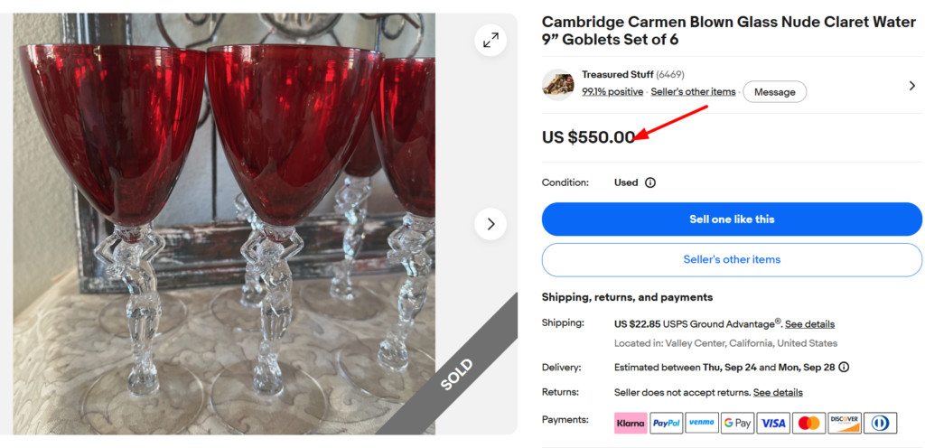 Cambridge Carmen Nude Stem Goblets