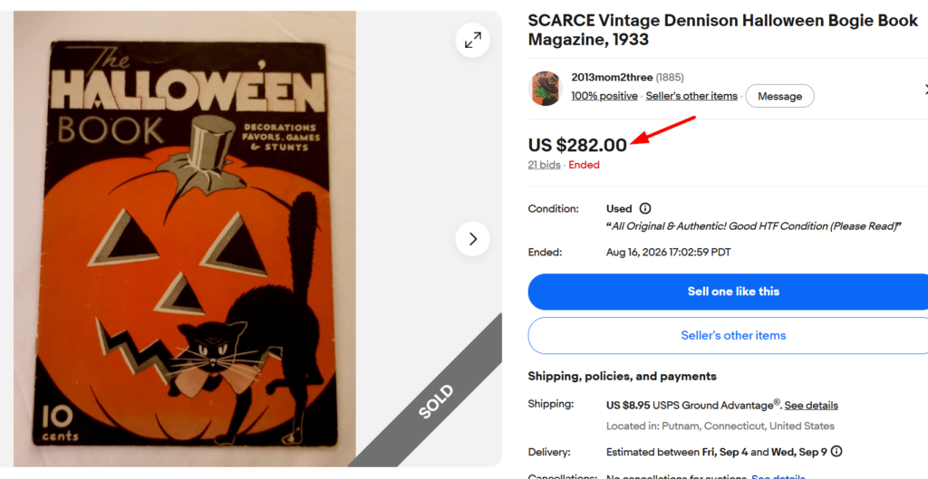 Dennison Halloween Crepe Paper and Bogie Books