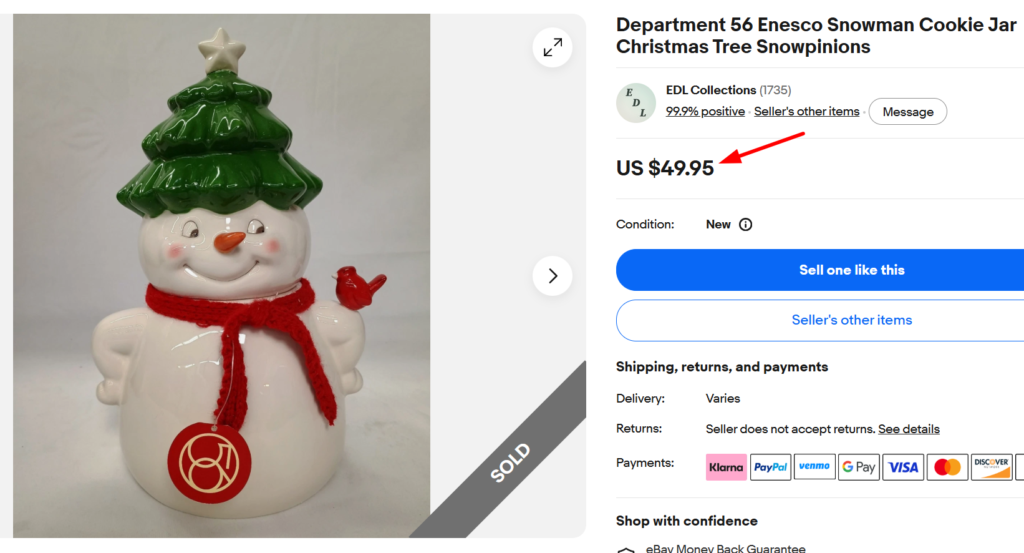 Department 56 Snowman Cookie Jar