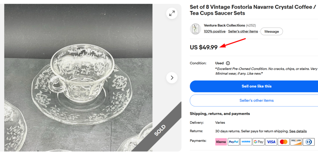 Fostoria Navarre Crystal Cups