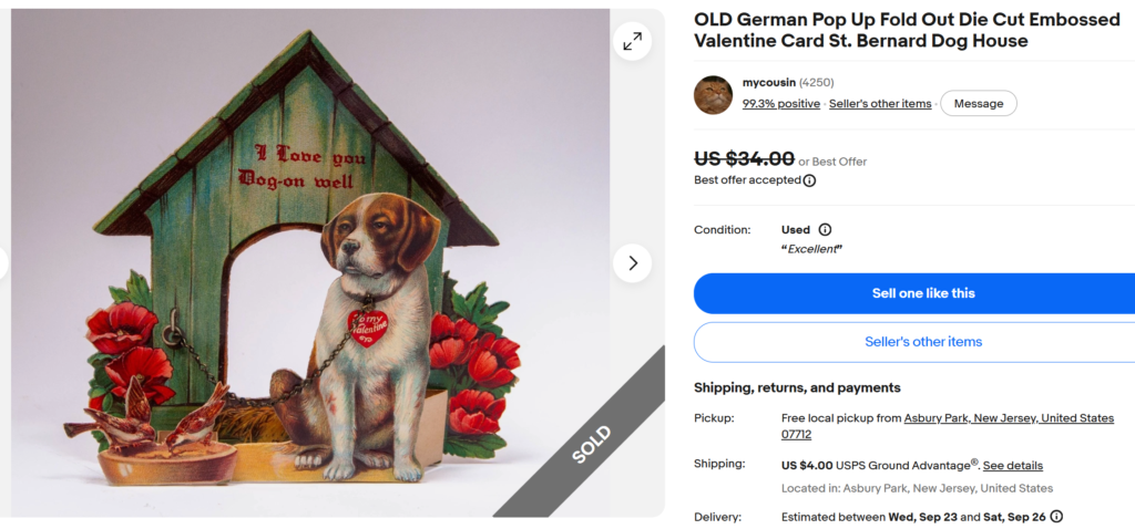 German Die-Cut Fold-Out Valentines