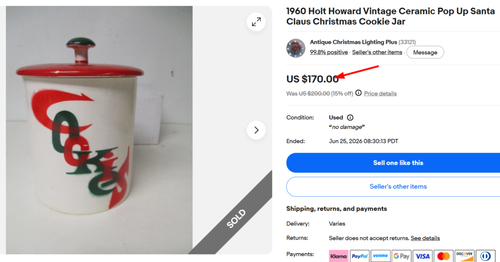 Holt-Howard Christmas Cookie Jar