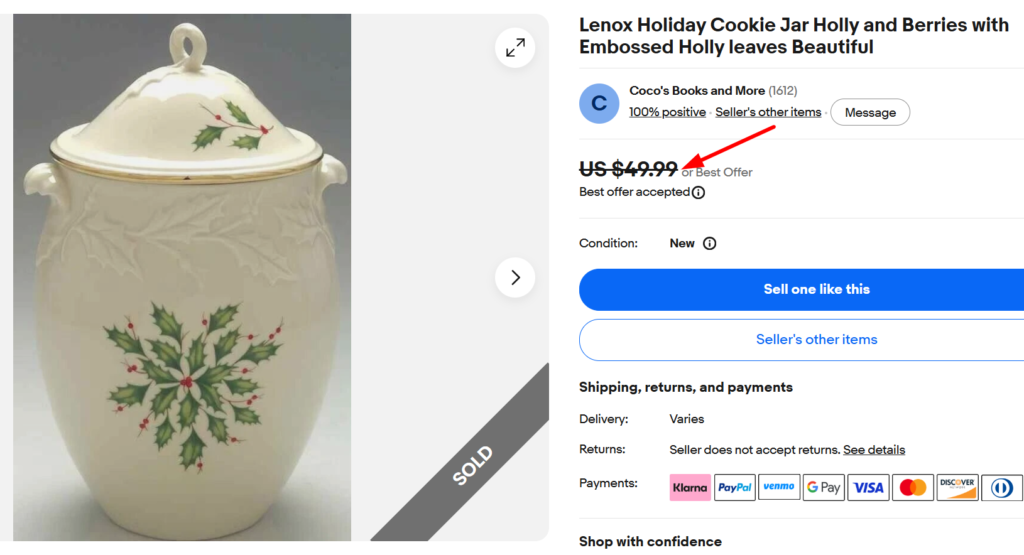 Lenox Holiday Cookie Jar