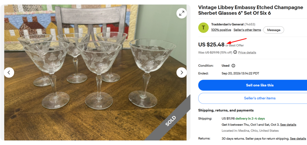 Libbey Embassy Etched Stemware