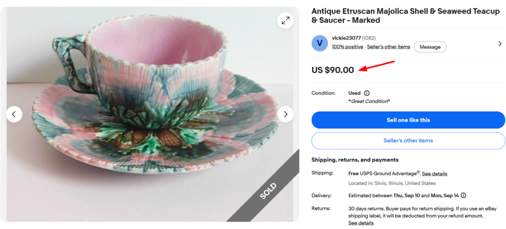 Majolica Teacups