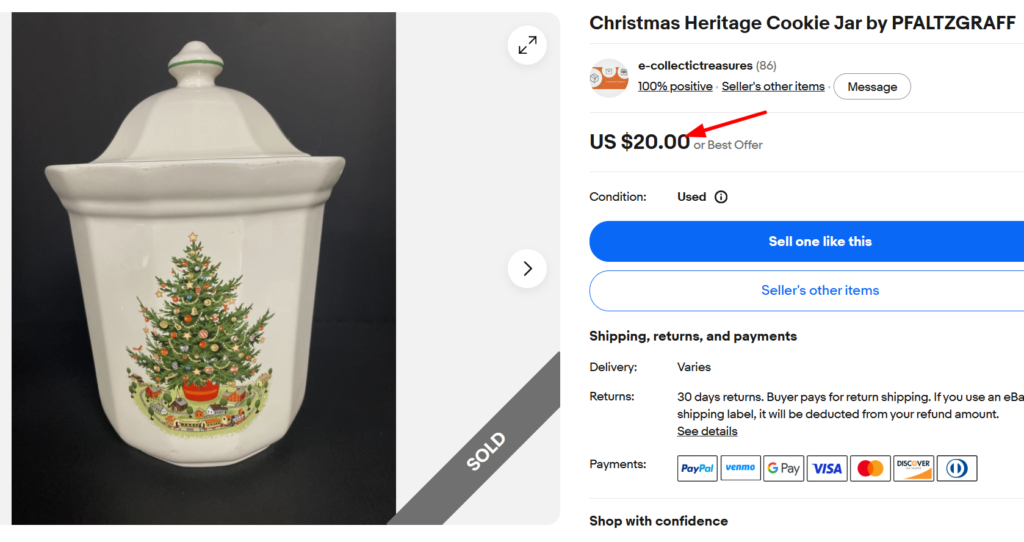Pfaltzgraff Christmas Heritage Cookie Jar