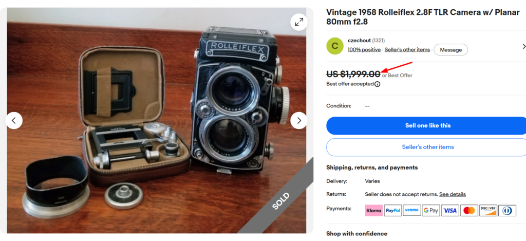 Rolleiflex 2.8F TLR Camera