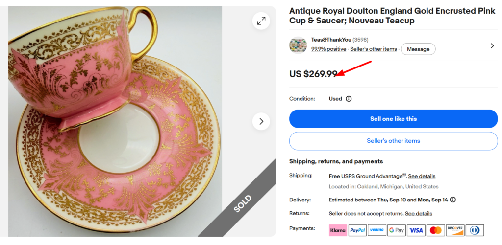 Royal Doulton Gilt Cup