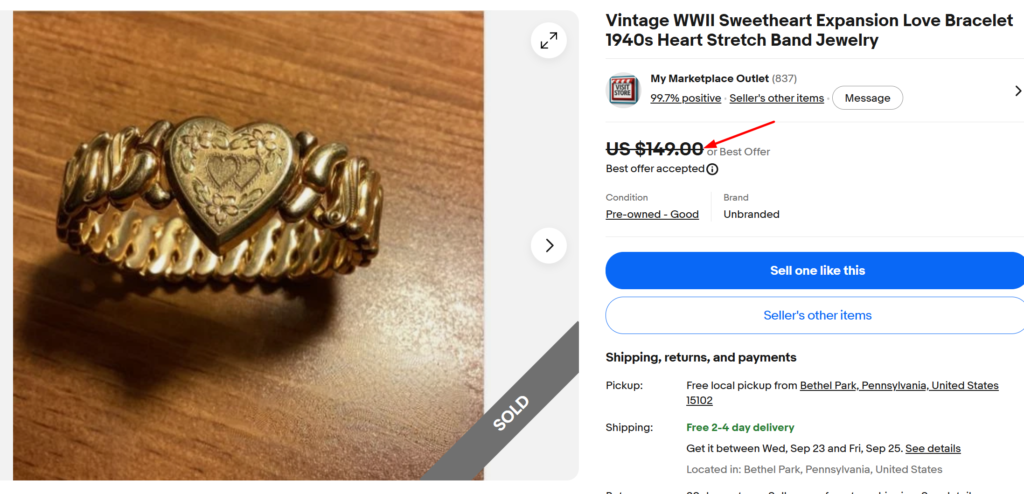 WWII Sweetheart Jewelry