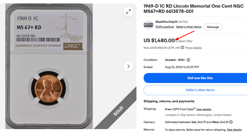 1969-D Penny