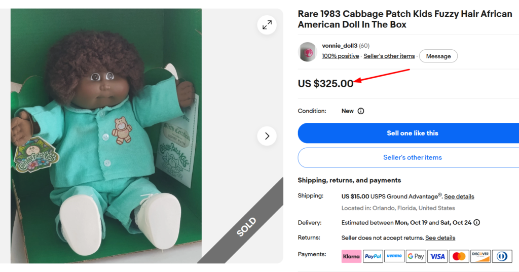 Cabbage Patch Kids African American Doll