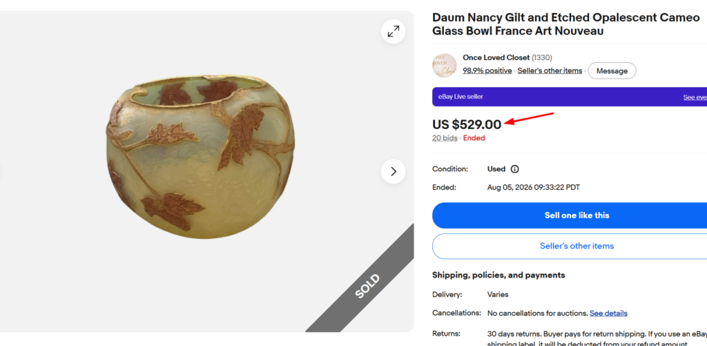 Daum Nancy art-glass bowl