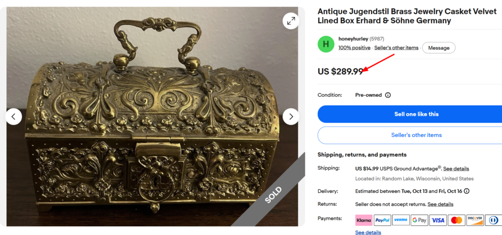 Erhard & Söhne Art Nouveau Jewelry Box