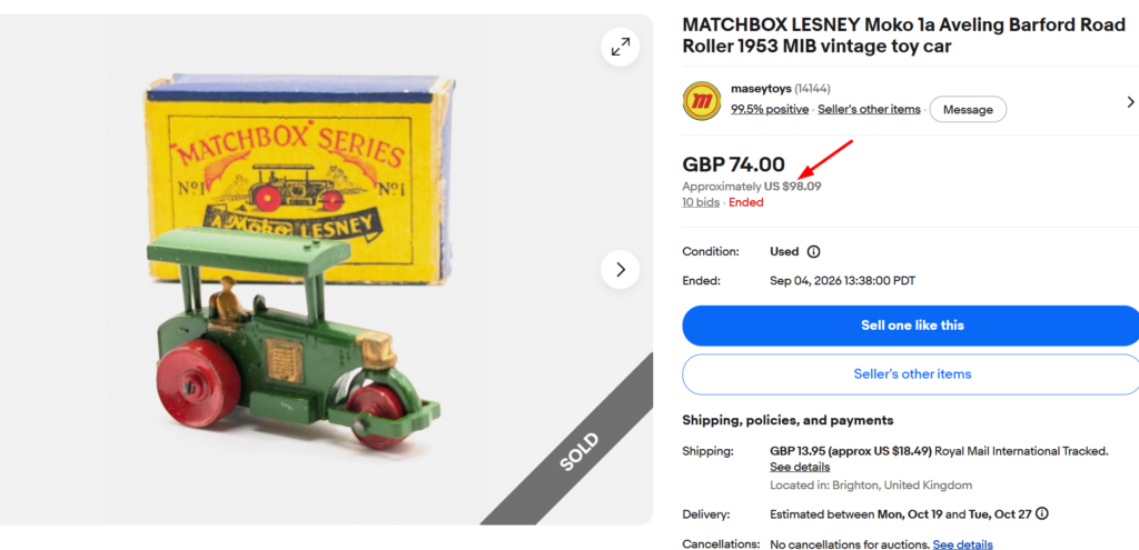 Matchbox Lensey Road Roller
