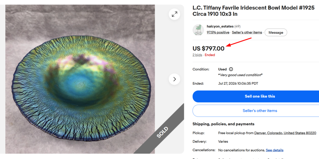 Tiffany Favrile Glass Bowls