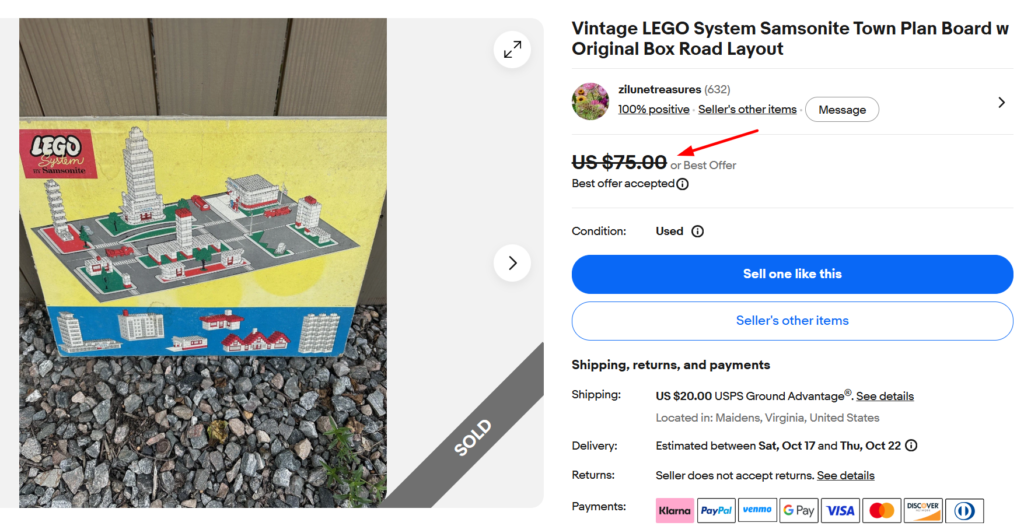Vintage Lego Town Plan Set